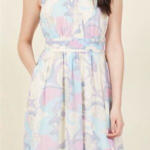 ModCloth Windy City Pastel Print Sleeveless Dress
